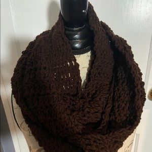 Double Crochet coffee brown infinity scarf